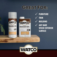 Watco A65741 Danish Oil Wood Finish, Quart, Natural
