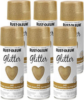 Rust-Oleum 301495-6PK Specialty Glitter Spray Paint, 10.25 oz, Gold, 6 Pack