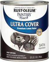 Rust-Oleum 242018 Painter's Touch Latex Paint, Quart, Satin Espresso, 1 Quarts, (Pack of 1)
