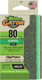 Gator 730420 Medium 80-Grit Dual-Angle Sanding Sponge, 3 x 5 x 1 Inch