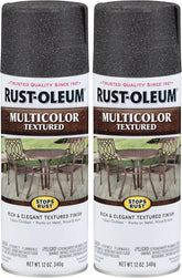 Rust-Oleum 223525 Stops Rust Multi-Color Textured Spray Paint, 12 Ounce (Pack of 2), Aged Iron, 12 Fl Oz