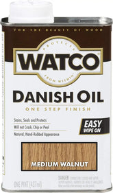 Watco 65951 Danish Oil Wood Finish, Pint, Medium Walnut