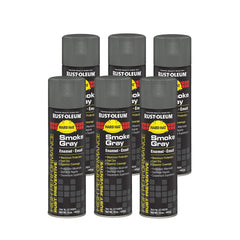 Rust-Oleum V2188838 High Performance V2100 System Rust Preventive Enamel Spray Paint, 20 fl. oz. Container, 15 oz. Fill, Smoke Gray, 6-Pack