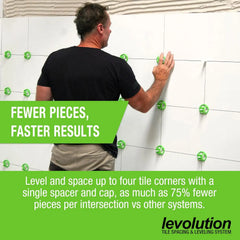Miracle Sealants Levolution Pro Flat Spacer 1/8", Tile Leveling & Spacing System for Lippage Control, 250 Pieces