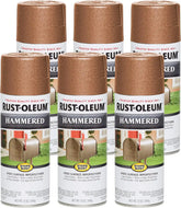 Rust-Oleum 210849-6PK Stops Rust Hammered Spray Paint, 12 oz, Copper, 6 Pack