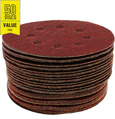 Gator 5" Random Orbit Hook & Loop Red Resin Aluminum Oxide Sanding Discs, 8-Hole, 40 Grit, 50 Pack