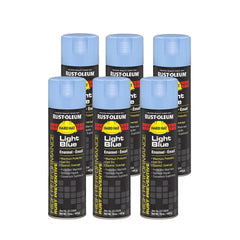 Rust-Oleum V2123838 High Performance V2100 System Rust Preventive Enamel Spray Paint, 20 fl. oz. Container, 15 oz. Fill, Light Blue, 6-Pack