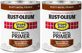 Rust-Oleum 7769502 Protective Enamel Paint Stops Rust, 1 Quarts (Pack of 2), Flat Rusty Metal Primer