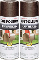 Rust-Oleum 210880 Stops Rust Hammered Spray Paint, 12 Oz, Brown, 12 Ounce (Pack of 2), 12 Fl Oz
