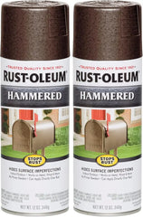 Rust-Oleum 210880 Stops Rust Hammered Spray Paint, 12 Oz, Brown, 12 Ounce (Pack of 2), 12 Fl Oz