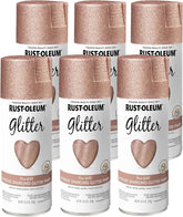Rust-Oleum 344697-6PK Specialty Glitter Spray Paint, 10.25 Oz, Rose Gold, (Pack of 6)