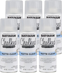 Rust-Oleum Matte Clear Chalked All-in-One Ultra Matte Spray Paint | One Coat Coverage | No Primer, Sanding, Or Topcoat Needed | Easy Spray Application | Made in USA | 12 OZ | 6 Pack