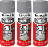 Rust-Oleum 260510-2PK Automotive 2-in-1 Filler & Sandable Primer Spray, 12 oz, Gray, 2 Pack
