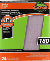 Gator CeraMax 9" x 11" Ceramic Sanding Sheets, 180 Grit, 25 Pack