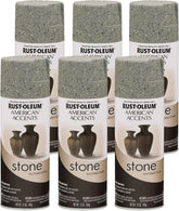 Rust-Oleum 7992830-6PK Stone Creations Spray Paint, 12 oz, Gray Stone, 6 Pack