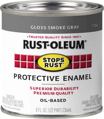 Rust-Oleum 7786730 Stops Rust Brush On Paint, Half Pint, Gloss Smoke Gray