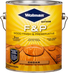 Wolman 14416 F&P Oil-Based Wood Finish & Preservative Transparent Stain, Gallon, Cedar