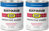 Rust-Oleum 7724502-2PK Stops Rust Brush On Paint, Quart, Gloss Sail Blue, 2 Pack