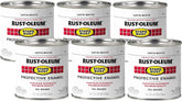 Rust-Oleum 7791730-6PK Stops Rust Brush On Paint, Half Pint, Satin White, 6 Pack