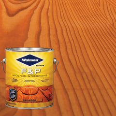 Wolman 14406 F&P Oil-Based Wood Finish & Preservative Transparent Stain, Gallon, Redwood