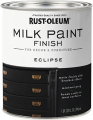 Rust-Oleum Eclipse Milk Paint Finish | Decor and Furniture Applications | Matte Finish Brushed Effect | Minimal Prep Needed | No Primers Required | Easy Clean Up | Quart