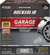 Rust-Oleum 317286 RockSolid Polycuramine Garage Floor Coating, 1 Car Kit, High Gloss Dark Gray