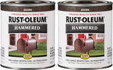 Rust-Oleum 239073-2PK Stops Rust Hammered Finish Paint, Quart, Brown, 2 Pack