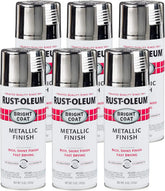 Rust-Oleum 7718830-6PK Stops Rust Bright Coat Metallic Spray Paint, 11 Oz, Chrome, (Pack of 6)