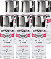 Rust-Oleum 7718830-6PK Stops Rust Bright Coat Metallic Spray Paint, 11 Oz, Chrome, (Pack of 6)