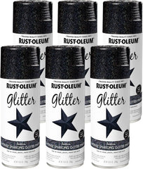Rust-Oleum 398582-6PK Specialty Glitter Spray Paint, 10.25 Oz, Rainbow, 6 Pack