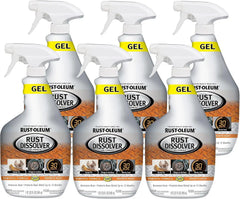 Rust-Oleum Rust Dissolver Trigger Spray Gel | Heavy-Duty Corrosion Remover for Metal Tools, Cars, Bikes, Grills, Bolts, Firearms & More | 32 oz | 6 Pack