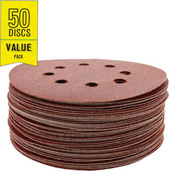Gator 5" Random Orbit Hook & Loop Red Resin Aluminum Oxide Sanding Discs, 8-Hole, 220 Grit, 50 Pack