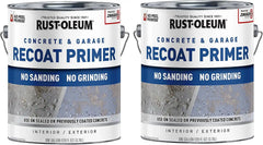 Rust-Oleum 338806-2PK Concrete & Garage Floor Recoat Primer, Gallon, Gray, 2 Pack