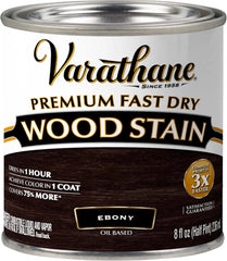 Varathane Premium Fast Dry Wood Stain | 1 Hour Dry Time | 1 Coat Color | Interior Wood Stain | Furniture, Cabinets, Doors, Trim | Half Pint | Ebony