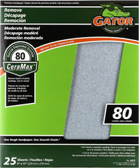 Gator CeraMax 9" x 11" Ceramic Sanding Sheets, 80 Grit, 25 Pack