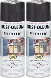 Rust-Oleum 7250830 Stops Rust Metallic Spray Paint, 11 Ounce, Black Night (Pack of 2)
