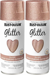 Rust-Oleum 344697 Specialty Glitter Spray Paint, 10.25 Oz, Rose Gold (Pack of 2)