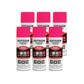 Rust-Oleum 1659830-6PK Industrial Choice 1600 System Multi-Purpose Spray Paint, 12 oz, Fluorescent Pink, 6 Pack