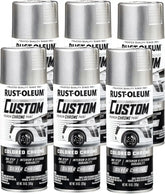 Rust-Oleum 340558-6PK Automotive Custom Chrome Spray Paint, 10 oz, Silver, 6 Pack