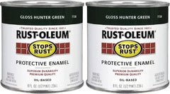 Rust-Oleum 7738730 Stops Rust Brush On Paint, Half Pint, Gloss Hunter Green, 8 Fl Oz (Pack of 2)
