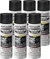 Rust-Oleum 248656-6PK Stops Rust Professional Grade Undercoating Spray Paint, 15 oz, Rubberized Black, 6 Pack