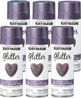 Rust-Oleum 342607-6PK Specialty Glitter Spray Paint, 10.25 oz, Purple Multi-Color, 6 Pack