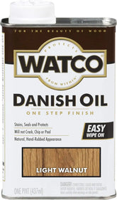 Watco 65551 Danish Oil Wood Finish, Pint, Light Walnut