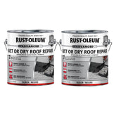 Rust-Oleum Advanced Wet or Dry Asphalt Based Roof Repair Cement, Gallon, Black, 2 Pack
