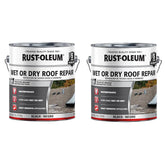 Rust-Oleum Wet or Dry Asphalt Based Roof Repair Cement, Gallon, Black, 2 Pack