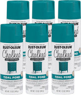 Rust-Oleum Tidal Pond Chalked All-in-One Ultra Matte Spray Paint | One Coat Coverage | No Primer, Sanding, Or Topcoat Needed | Easy Spray Application | Made in USA | 12 OZ | 6 Pack
