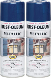 Rust-Oleum 7251830 Stops Rust Metallic Spray Paint, 11 Ounce, Cobalt Blue, 12 Fl Oz (Pack of 2)