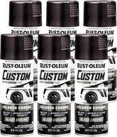 Rust-Oleum 343346-6PK Automotive Custom Chrome Spray Paint, 10 oz, Black, (Pack of 6)