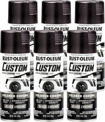Rust-Oleum 343346-6PK Automotive Custom Chrome Spray Paint, 10 oz, Black, (Pack of 6)