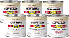 Rust-Oleum 7770730-6PK Stops Rust Brush On Paint, Half Pint, Gloss Almond, (Pack of 6)